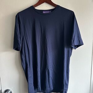 Ralph Lauren Purple Label  Navy Silk Blend T-Shirt